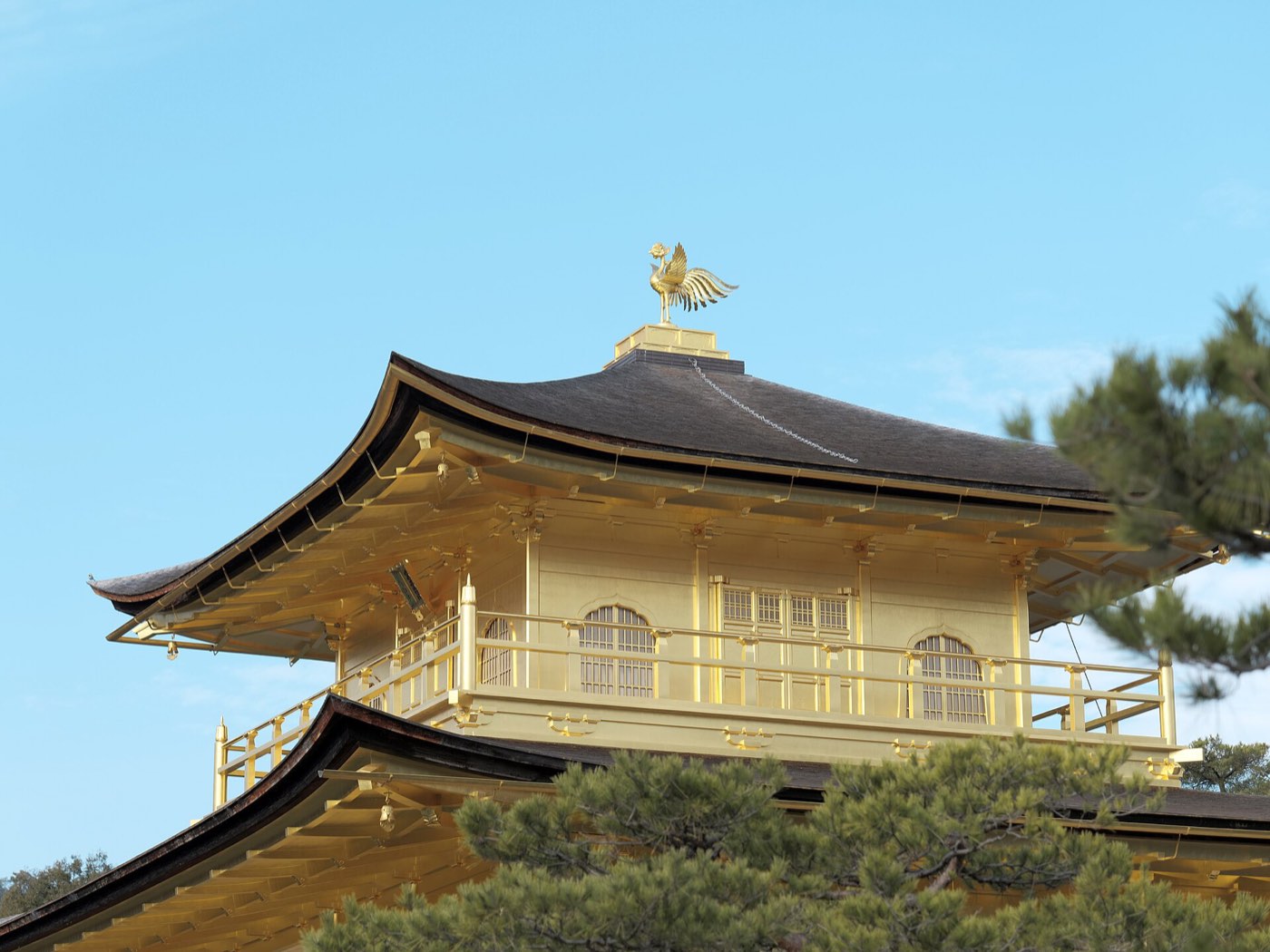 The Golden Pavilion of Kinkaku-ji above its pond, Kyoto